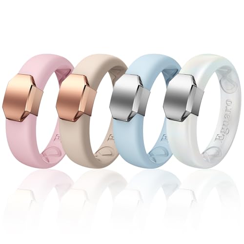 Image of Egnaro Silicone Wedding Bands Women, Inner Arc Ergonomic Breathable Design