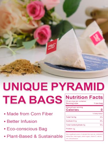 Image of TeeLux Lemon Ginger Hibiscus Tea Bags, Smooth Taste, Caffeine Free, 50 ct | Herbal Tea Blend with Lemongrass, Ginger, Hibiscus & Licorice, Fresh Lemon Aroma, Layered Tart & Spicy Notes, Hot or Iced