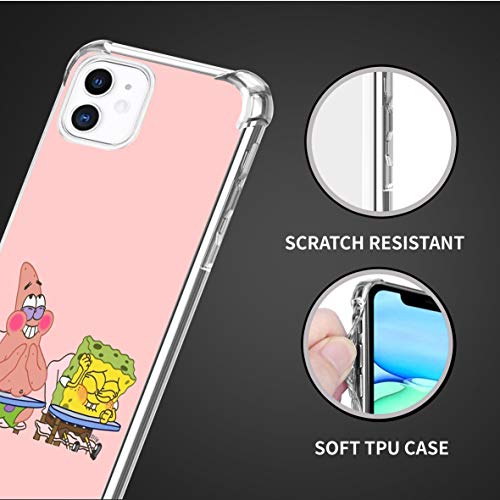 Zymotorized Clear Iphone 11 Case Cartoon Design Soft Tpu Bumper And Anti-Scratch Pc With 4 Corners Shockproof Protection, Phone For 6.1 In (Spongebob-Patrick) #TOP1