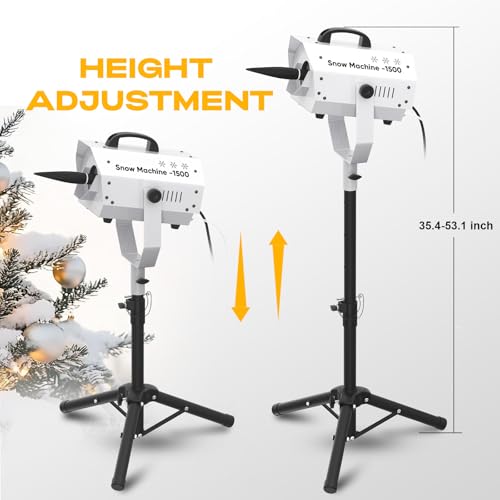 Image of Snow Machine for Party, 1500W Outdoor Snow Maker With LED Remote Control