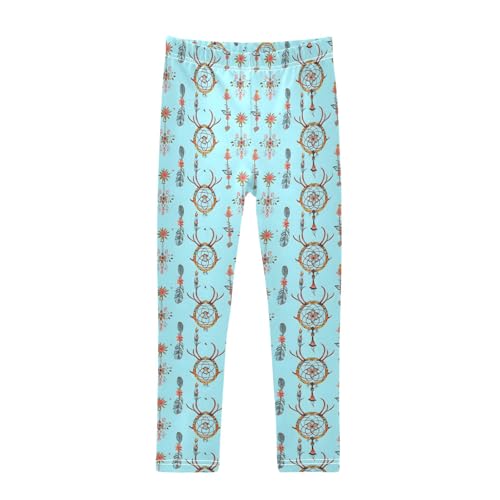 Antler-Shaped Dreamcatcher Girls Leggings Athletic Pants Tights Stretch Bottom