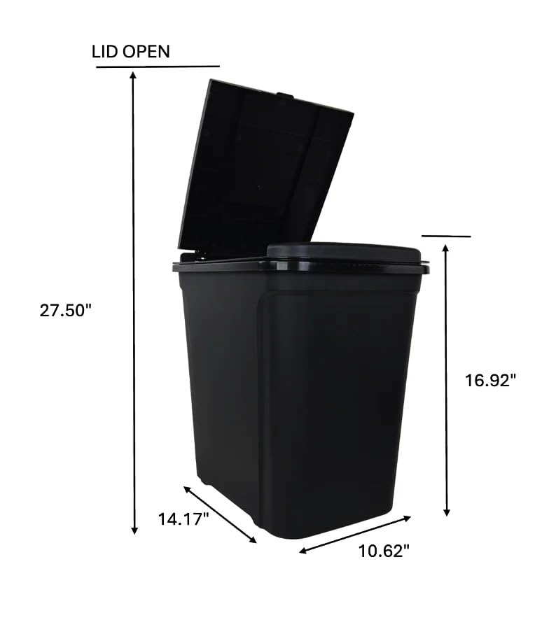 Caneca de basura de cocina con tapa negra 7.6 gal miniatura 4