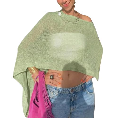 hengshunrui Women Sheer Poncho Top Knit Crochet Shawl Mesh Beach Cover Up Tops-picture-12