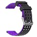 MORETEK Quick Release Watch Band Silicone Sport Wrist Bands Women Men Strap for Smartwatch 18mm 20mm 22mm (BlackPurple, 22mm)