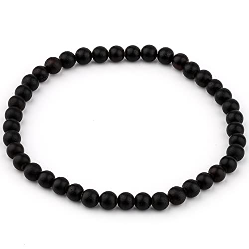 Image of Amber Culture Amber Stretch Bracelet - Handmade 5mm Beads 100% Baltic Natural Baltic Amber Stone - Unisex with Gift Box Multiple Colors