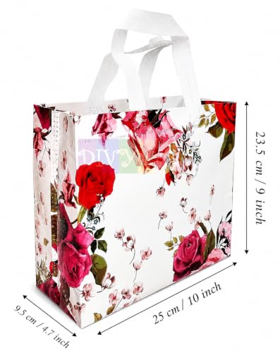Image of Multipurpose Compact Mini Printed Gift Bags, Pack of 50, 25 x 9.5 x 23.5 cm