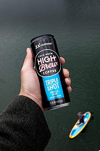 High Brew Coffee, Cold Brew, Vanilla Bean Triple Shot, 11 Fl Oz Can (Pack of 12 )