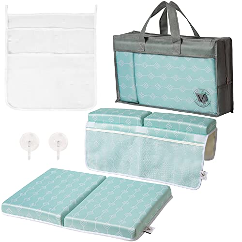 Image of Extra Large Premium Size Bath Kneeler and Elbow Rest Pad Set. Made with Top Notch Quality Materials. Extra Thick Foam Padding for Ultimate Comfort. 5pc Set. Perfect for Parents and Pet Lovers.