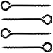 Produktbild Belle Vous 4 Stk Haken Schwarz Schraubhaken Edelstahl - Hochwertiges Schraubhaken Klein Set - 8,3 cm Selbstschneidende Haken mit Öse für Hängematten, Aerial Yoga, Schaukelstühle - Innen-/Außenbereich