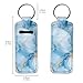 CLOHOMIN Blue Marble Print Chapstick Holder Key Chain Sleeve Lightweight Lip Balm Holder Keychain Gifts for Women Girls Fashion Lip Gloss Tube Holder Key Chain