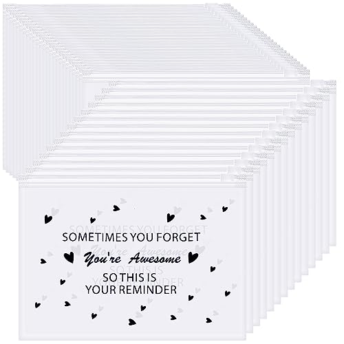 Yaomiao 150 Pcs Bulk Gifts for Women Makeup Bags Inspirational Cosmetic Bags EVA Toiletry Pouch with Zipper Thank You Gifts for Teacher Appreciation Back to School Encouragement(You're Awesome)