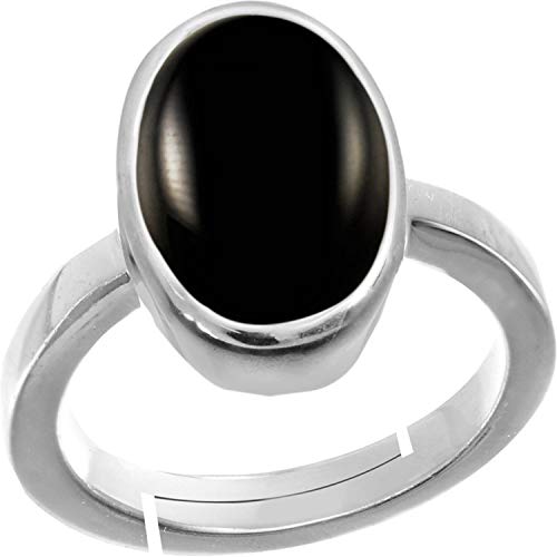 Bague réglable en argent et onyx noir 9,25 mm bijou mixte tendance