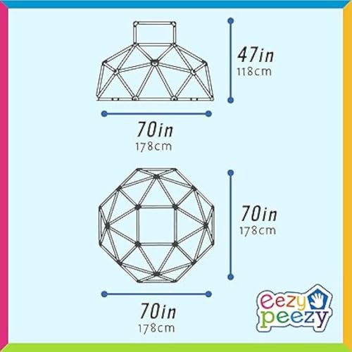 Image of Eezy Peezy Climber with Top - Active Indoor Outdoor Play Set Climbing Dome Equipment Toys - Fun for Kids Ages 3 to 6 Years Old, Pink