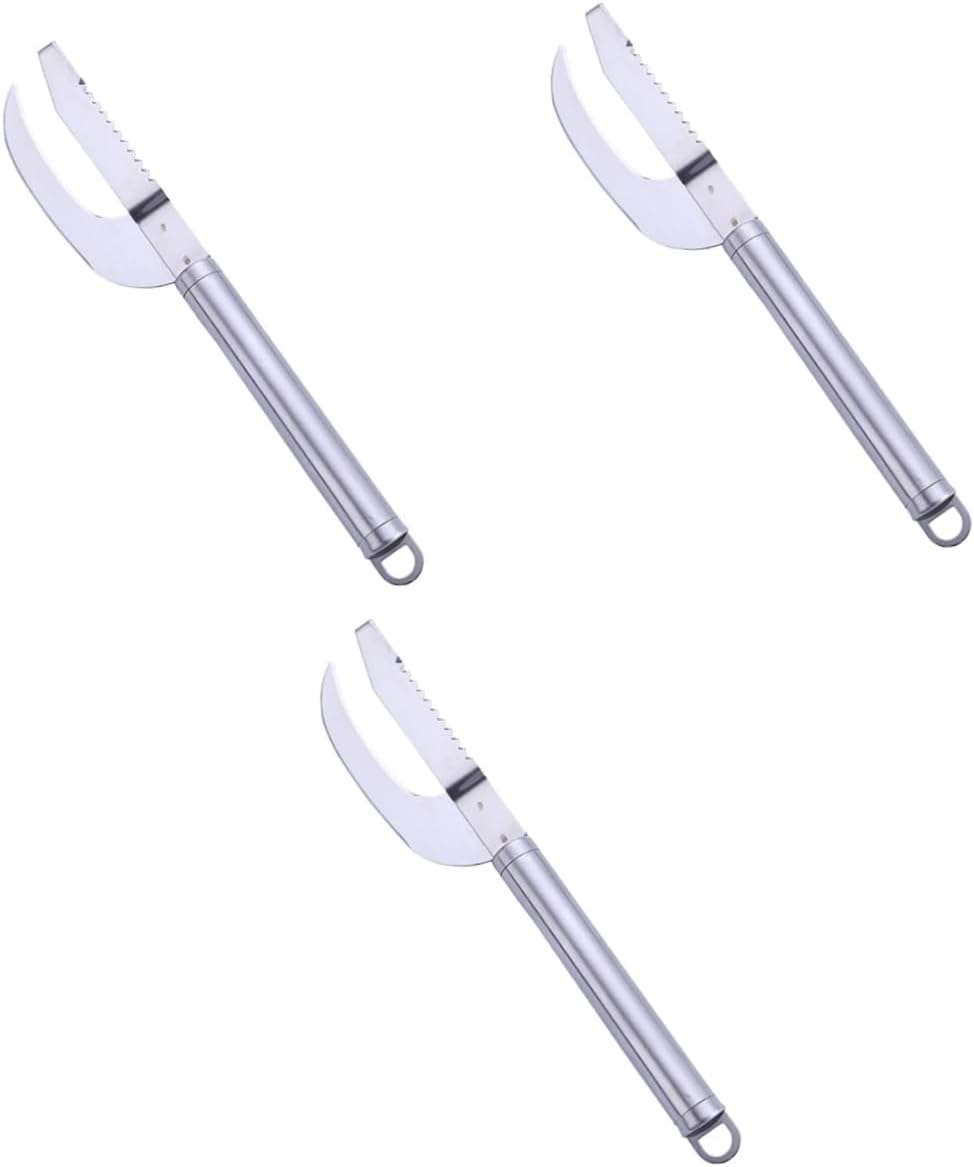 Luxshiny 3pcs Skin Graters Creative Kitchen Tools Remover Steel Tool Skinner Easily Handle Scales Design Stainless Swivel Fast Remove Descaler Cleaner Practical Scraper Brush for with