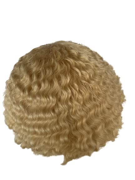 Miniatura 5 de Voloria 10 x 8 pulgadas, encaje completo de ondas africanas, postizo afro rizado negro para hombre, sistema de reemplazo de cabello humano brasileño