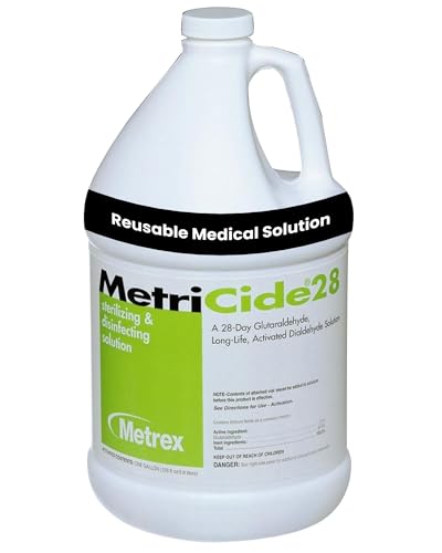 Metrex MetriCide 28 High-Level Sterilizing & Disinfecting Solution – 2.5% Glutaraldehyde, Reusable Up to 28 Days, Disinfectant Cleaner for Heat-Sensitive & Immersible Medical Instruments – 1 Gallon