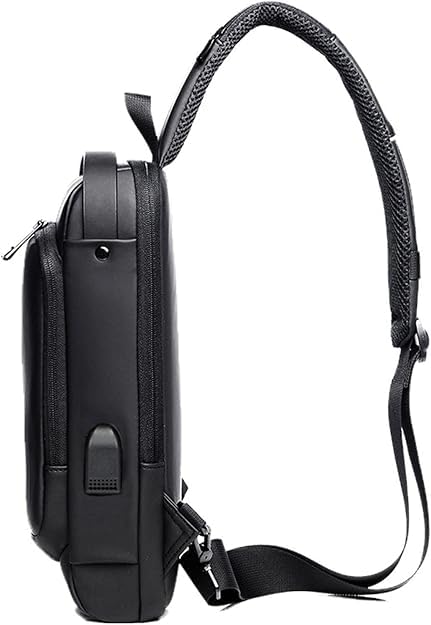 Image of Handcuffs Waterproof Polyester Slim Unisex Crossbody Sling Bag Chest Backpack Men's Shoulder Bag, Leisure Travel Handbag, Hard Shell Anti-Theft Chest Bag