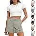 SdGgsgv Womens Linen Shorts Trendy Vacation Exercise Summer Short Cute Y2k Comfy Bike Chino Short Althletic Holiday Boho Lounge Bermuda Shorts with Pockets Casual Pull On Beach Workout Above the Knee