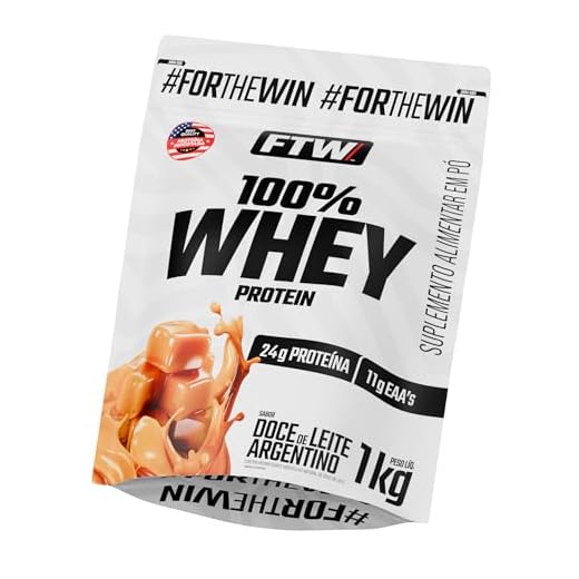 FTW 100% Whey Protein com Proteína Concentrada WPC, 24g de Proteína por Porção, Alto Valor Biológico, Suplemento Pós-Treino Sem Glúten - Refil 1kg (Sabor Doce de Leite Argentino)