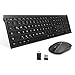 Produktbild LeadsaiL Wiederaufladbar Tastatur und Maus Set, 2.4G Leises Klicken Tastatur (QWERTZ, Deutsches Layout) Maus mit USB Nano Empfänger und USB-C Adapter für PC Laptop MacBook und Smart TV (Schwarz)
