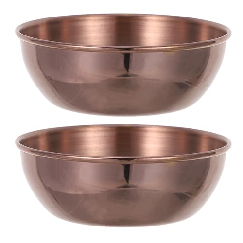 SWETRACE Platos de Aperitivos de Acero Inoxidable 2 Unidades, Mini Platos Redondos para Salsas y Condimentos, Diseño Sencillo en Color Rosa Dorado, Ideales para Cocina y Restauración