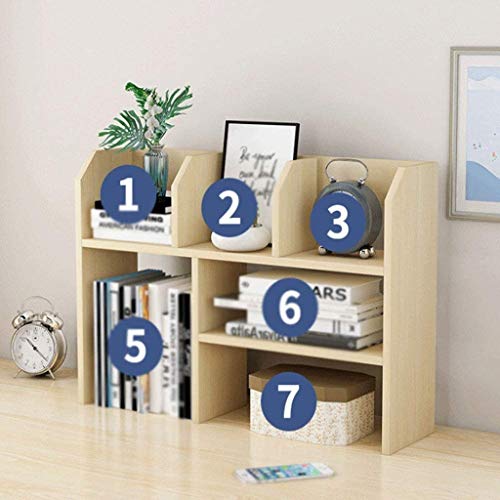Kleines Bücherregal aus Holz für den Schreibtisch, einfaches Lagerregal auf dem Schreibtisch-Bücherregal