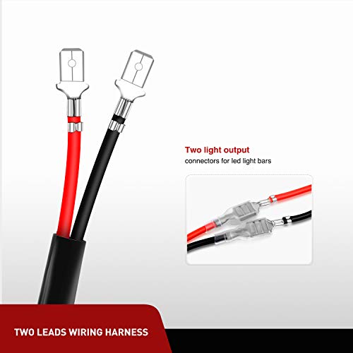 Image of Nilight Wire Extension, 3 Feet, Play and Plug 16 Gauge - Wiring Harness Extension for Off Road LED Work Light Bar