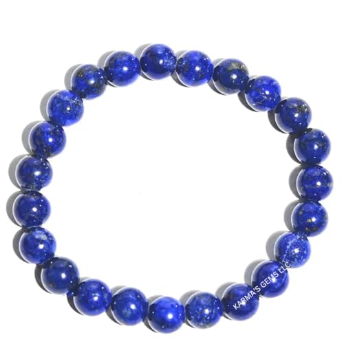 Lapis Lazuli, Handmade, 8mm, Beads, Stretch Elastic Bracelet, Natural Crystal, Healing Power Energy, Gifts for Adult, Unique Gifts, bracelets for women, gifts for her, gifts for women, jewelry for women, Crystals, Unisex Bracelet, Karma’s Gems