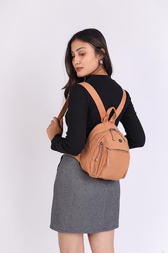 Image of TS WITH TECHSUN Women's Small Mini Backpack Purse | Water-Resistant Compact Bag for Travel, Casual Outings | Fits Only Essentials (L) 20 X (W) 14 X (H) 24 CM