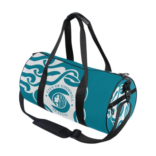 Bolsa de deporte redonda con diseño de Seattle para entrenar y viajar con comodidad