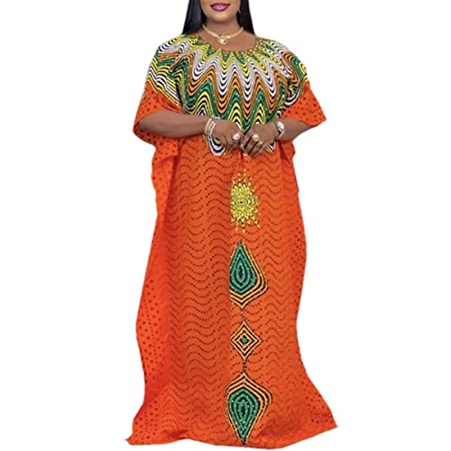 Robe abaya Dubaï orange ensemble caftan boubou long deux pièces taille unique pour femme