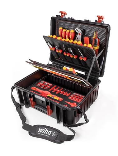 Wiha Set XL eMobility 45802 - Maletín de herramientas para vehículos híbridos y eléctricos (70 piezas)