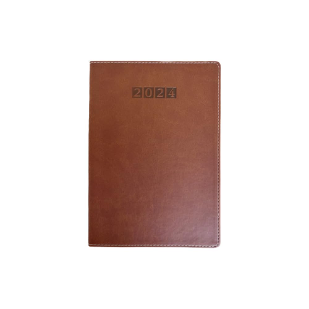 Time Traveler 2024 Weekly Diary Firenze Vegan Leather Caramel (Soft Cover) - Executive Journal Notebook Personal Diary