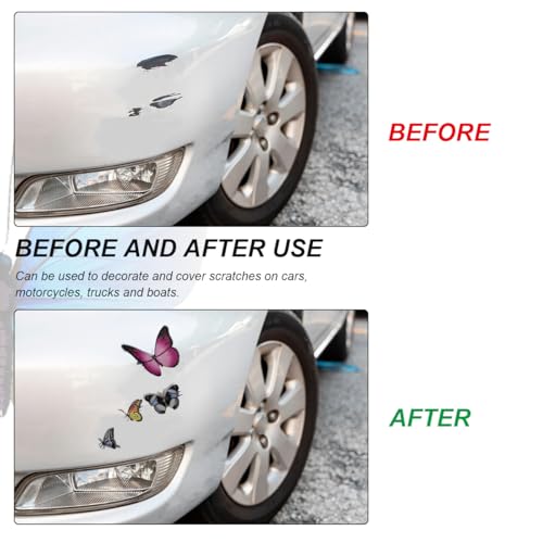 Image of Butterfly Vinyl Car Stickers, Cute 3D Creative Butterfly Cars Decals Scratch Covers, Removable Butterflies Bumper Stickers for Women Girls (Style 5)