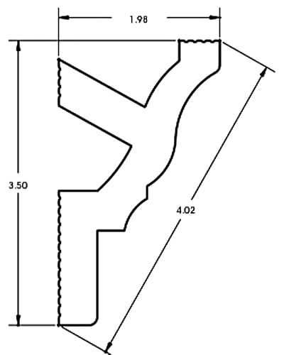 Creative Crown | 48 Ft of 3.5" Angelo Foam Crown Molding kit W/precut Corners 4 Inside & 1 Out (Made in USA - Available in 5 Other Styles and Sizes) - Thumbnail 3
