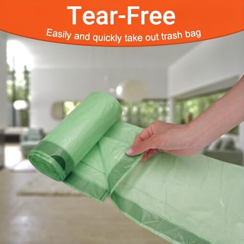 Image of 13-17 Gallon for Code Q Heavy Duty 1.2 Mil THICK Compatible with simpIehuman Code Q Trash Bags Garbage Can Liners Reinforced Drawstring Trash Bags 50 Count Green PERFECT FIT & GRAND SAVE!