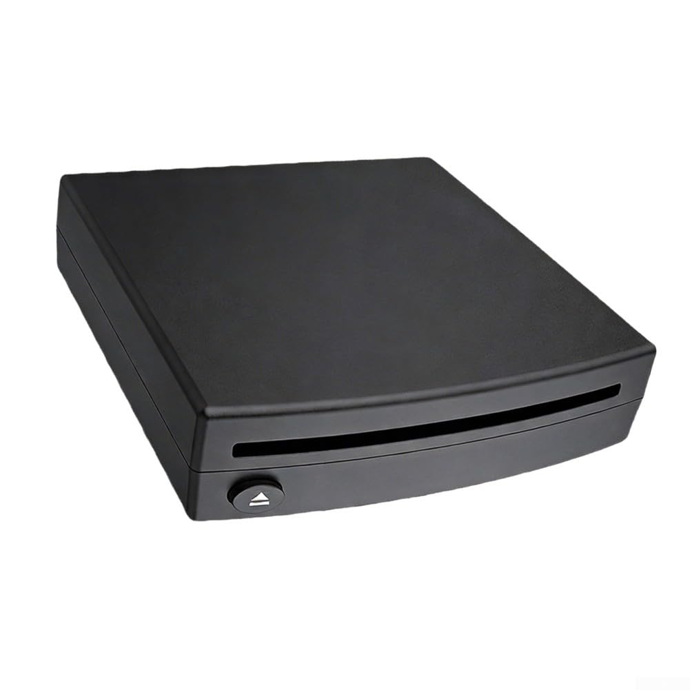Zoegneer Lettore CD esterno portatile per auto con connessione USB per DVD Audio Lossless Riproduzione di musica Compatto ABS Design e Play Facile installazione Nero 14,8 x 14,5 x 3,5 cm