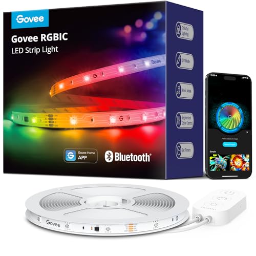 Govee Striscia LED 5M, RGBIC LED Strisce con Controllo a Segmenti, Sincronizzazione Musicale, 64 Modalità Scena,...