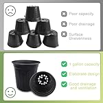 Anyumocz 60 Pcs 1 Gallon Flexible Plant Nursery Pots,Thickened Soft Plastic Seedling Pot with Holes,Flower Plant Container for Succulents,Cuttings,Transplanting,Home Garden(Black) - Image 5