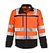 TMG® Veste de travail Softshell imperméable pour homme (classe 2) - Orange - M