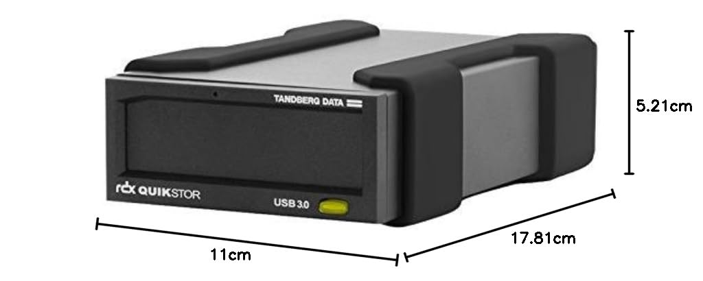 Tandberg RDX External Drive kit with 500GB, Black, USB3+ Includes Windows Backup and Apple Time Machine Support 8863-RDX