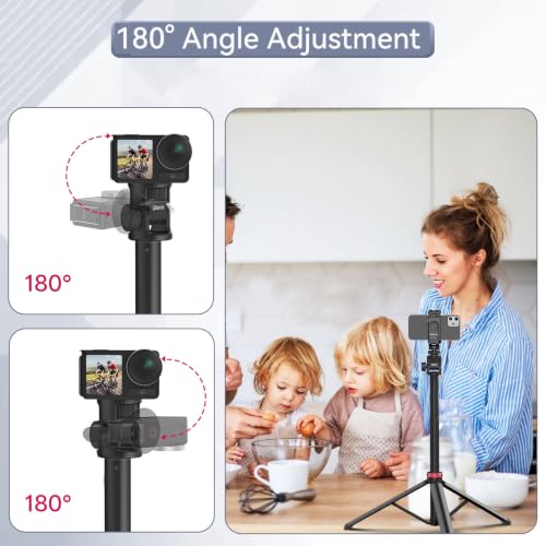 Image of VIJIM MT-79 Extendable Photography Light Stand, 81 inch Portable Adjustable Light Tripod with 1 /4 inch Screw, 360 Ball Head Camera Phone Tripod for Continute Output Lighting, Webcams, Cameras,for Pocket3 | Extendable Photography Tripod Stand With 180 Adjustable Head, Lighting Stand For Camera Phone Action Camera, Live Streaming