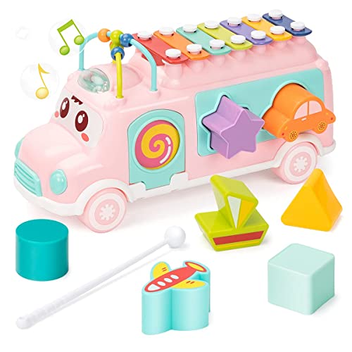 Niñas, Juguetes Didácticos, Juguetes de Xilófono Educativo Estimulación Temprana, Juguetes Educativos de Aprendizaje Xilófono & Bus Clasificador de Instrumentos...
