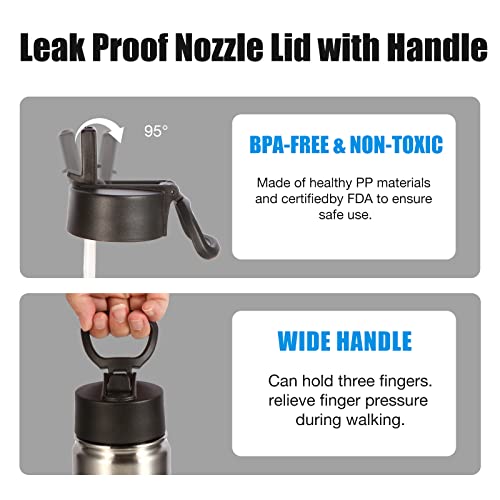 Volhoply Insulated Water Bottles With Straw Bulk 8 Pack, 22 Oz Stainless Steel Sports Bottle With Handle Lid, Vacuum Metal Travel Water Thermos With Wide Mouth, Reusable Cold Water Flask(Silver,8 Set) #TOP5