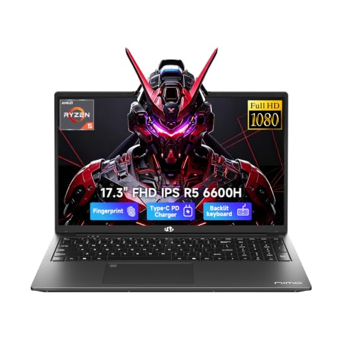 Image of NIMO 17.3 inch AI-Creator-Laptop, 6-Core AMD R5-6600H 32GB RAM 1TB SSD