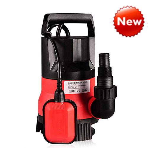 Sump Pump 1/2HP Clean Dirty Water Submersible Pump 400W Pump for Swimming Pool Drain (Red)