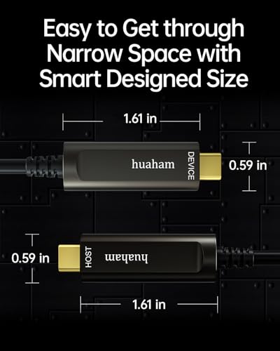 Image of USB C Fiber Optic Cable 33 FT, 10Gbps USB 3.2 Gen2 Cable with Germany SiliconLine Chip, Ultra Slim & Long Distance for Logitech 4K Camera,VR /AR,Video Conference,Industrial System
