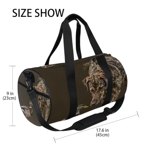 Bolsa de deporte redonda de camuflaje con bolsillo interior para cazadores de patos 4