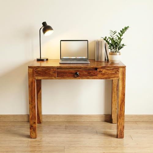 Image of SONA ART & CRAFTS Calara Solid Sheesham Wooden Study Table | Study Table for Students with 1- Drawer Storage | Office Table for Home Writing Office Computer Desk (Natural Finish)