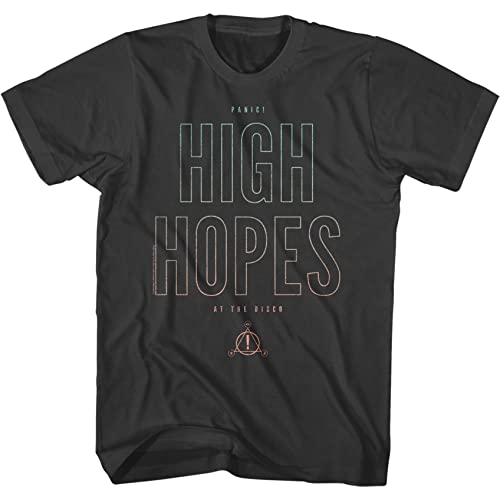 Panic at The Disco Distressed High Hopes Gradient Text Adult Smoke Tee Shirt